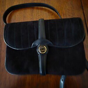 GUCCI black suede clutch/no strap vintage